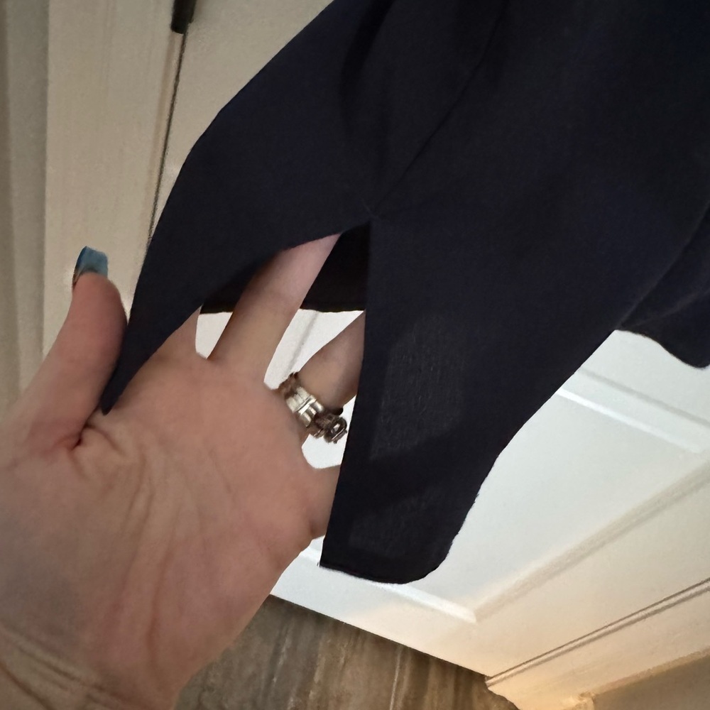 Tory Burch Navy Blue Tie Front Blouse - Picture 7 of 9